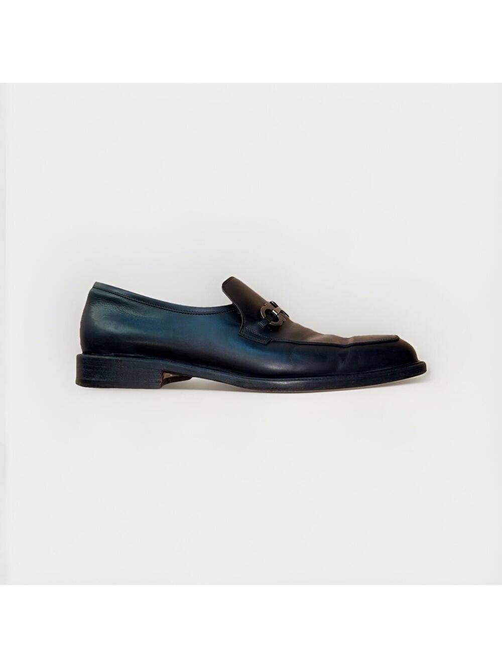 Salvatore Ferragamo Studio Black Leather Gancini Bit Loafers Men’s Size 11 D